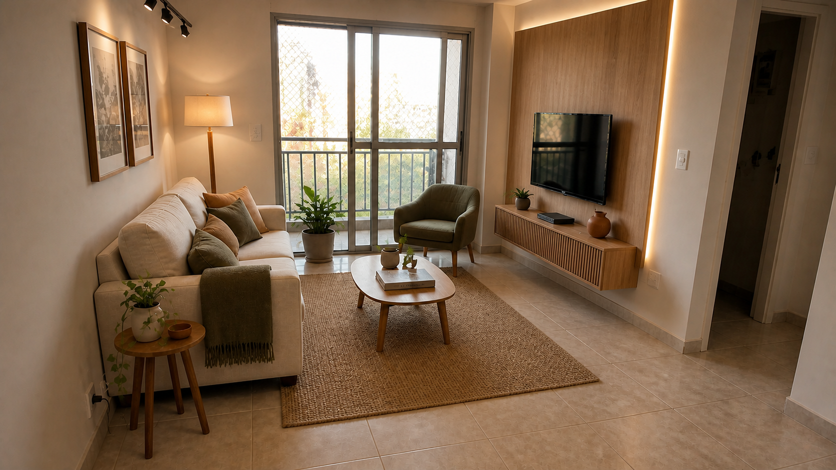Render da proposta com materiais e iluminação definidos